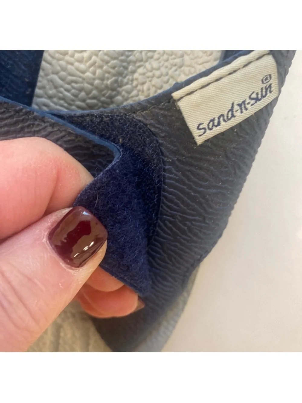 SAND N SUN Blue Gray Slip On Sandals Medium M 9-10 Great For Shower/Pool Lcsr